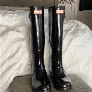 Women’s Original Tall Gloss Rain Boots: Black
